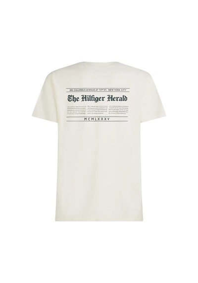 Tommy Hilfiger Hılfıger Herald Back, Z00 Krem Erkek T-shirt & Polo