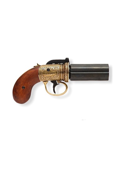 Denix 6 Barrels Pepper-Box Revolver. England 1840