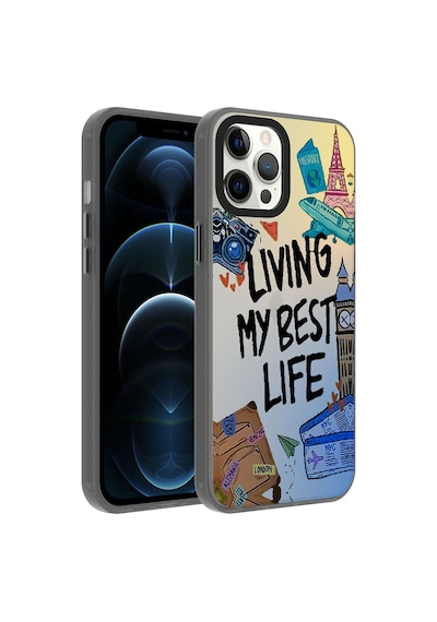 Apple Uyumlu iPhone 12 Pro Max Uyumlu Desenli Zore Dragon Sert Kılıf-seyahat Seyahat -