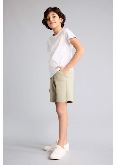 Defacto Regular Fıt Sweatshırt Kumaşı Şort Erkek Çocuk B5867a826smgn497 Yeşil-gn497