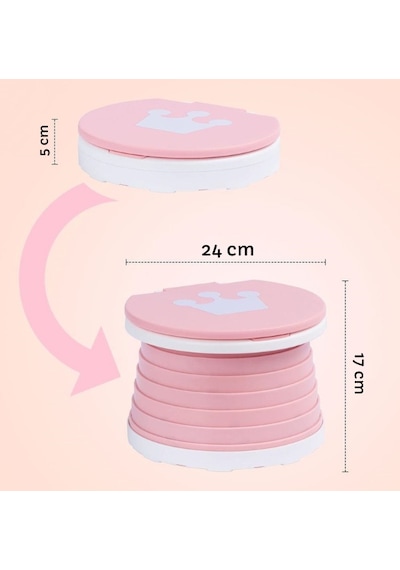 MooieBaby's Katlanabilir Çocuk Tuvaleti, Carry Potty,Pembe