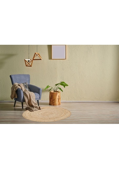 Eko Halı Juno Ech 01R Natural El Dokuma Naturel Jüt Hasır Halı - 90X90