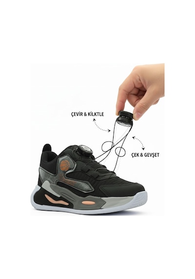 Letao Erkek Çocuk Siyah Füme Makara Döner Mekanizmalı Sneaker Spor Ayakkabı Siyah - Füme Letao Erkek Çocuk Siyah Füme Makara Döner Mekanizmalı Sneaker Spor Ayakkabı Siyah - Füme