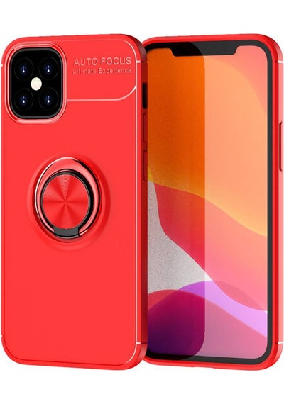 Apple iPhone Uyumlu  12 Mini Uyumlu Kılıf Range Yüzüklü Silikon - Kırmızı