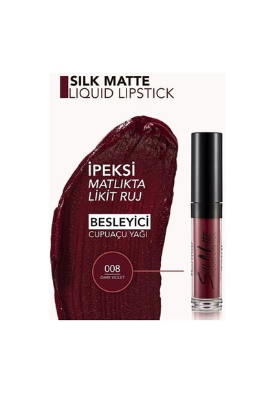 Flormar Silky Matte Liguid Lipstick 008 Dark Viole 01
