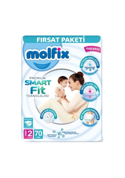Molfix Premium Bebek Bezi Fırsat Paketi 2 Beden 3-6 Kg 70 Adet Standart
