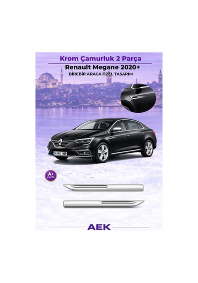 Renault Megane 4 Sedan 2021+ Araca Özel Krom Çamurluk Çıtası A+