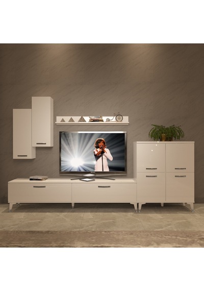 Decoraktiv Eko 6 Slm Std Silver Tv Ünitesi Tv Sehpası Beyaz