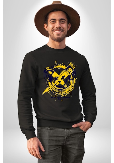 Sebep Olmadan Mutlu Ol Unisex Siyah Sweatshirt Siyah