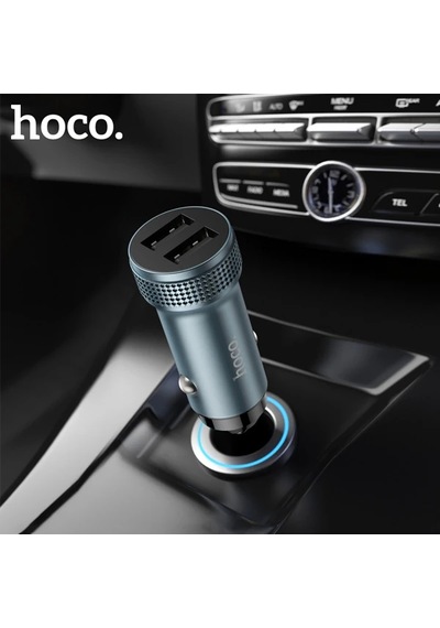 Hoco Z49 Çift Usb Girişli Araç Şarj Başlık + Usb To Apple     Uyumlu iPhone Lightning Kablo- 5775