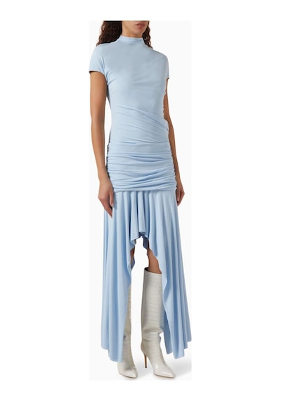Acne Studios Asimetrik Elbise - - %100 Viskon - Jarse Kumaş - Modern Tasarım Açık Mavi
