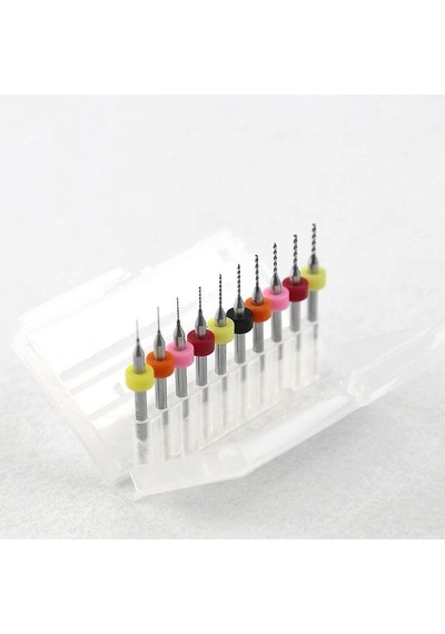 Dremel İçin 0.15-1.05mm Pcb Tungsten Karbür 10 Lu Mikro Matkap Ucu Set