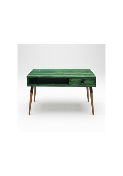 Mobenta Neo Desk: Masif Çalışma Masası 1 Çekmece Ve 1 Laptop Bölmesi - 120x60 Ye Yeşil