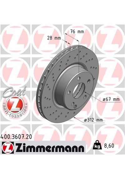 Zımmermann Fren Dıskı On Mercedes S-class W220 C215 400.3607.20 A2204210912