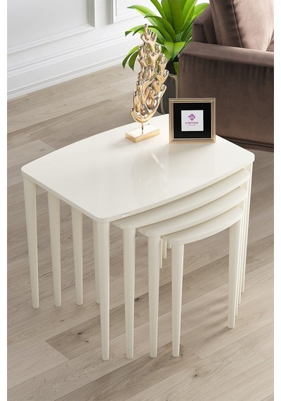 Canisa Concept Anka Serisi Mdf 4'lü Zigon Sehpa Takımı Bej