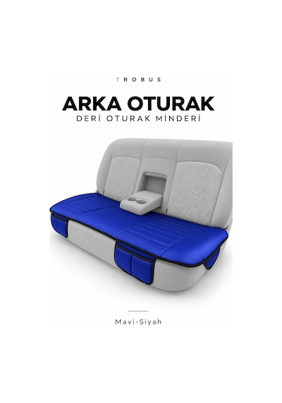 Audi A4 2001-2004 Çizgili Suni Deri 3'lü Minder Mavi Siyah 59672462