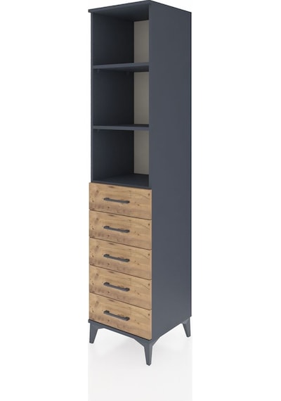Hyperion Dolap 3 Raflı 5 Çekmeceli 44x44x195 Antrasit-çam Antrasit Hyperion Dolap 3 Raflı 5 Çekmeceli 44x44x195 Antrasit-çam Antrasit