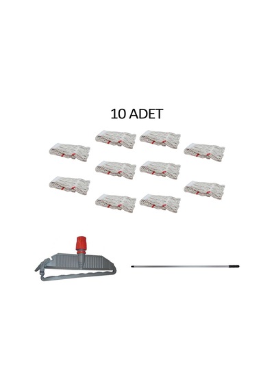Geniş Yedek Islak Paspas Mop Takımı Seti - 10 Adet Geniş Islak Mo
