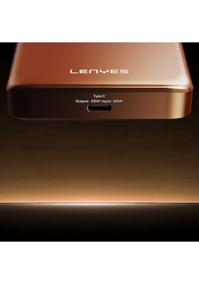 Lenyes Pw1018d 35w Dijital Led Göstergeli Qi2 Teknolojili Wireless Powerbank 25w 10000mah Turuncu