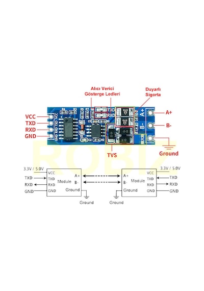 UART TTL to RS485 Modül Otomatik Yön Kontrol AFC  Endüstriyel Tip Com Seri Port Sinyal Çevirici