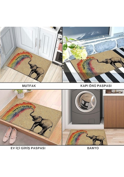 Monnhein Tasarımlı Dekoratif Kapı Önü Paspas, Dış Mekan/ev İçi/banyo/mutfak/yatak Odası/giriş Paspasları We Diğer