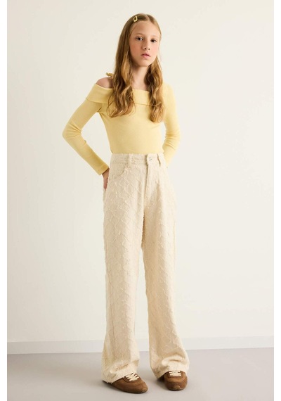 Defacto Wide Leg Gabardin Pantolon Kız Çocuk G1621A825AU