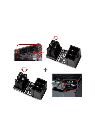 4974 Atx 6 Pin To 180 Derece Dişi Erkek Ekran Kartı Güç Adaptör