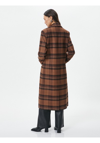 Koton Oversize Kaşe Kaban Uzun Kruvaze Düğmeli Cepli Kahverengi Ekose 4wak00029uw Kahverengi Koton Oversize Kaşe Kaban Uzun Kruvaze Düğmeli Cepli Kahverengi Ekose 4wak00029uw Kahverengi