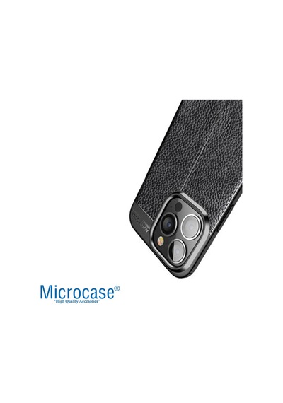 Microcase Apple Uyumlu iPhone 14 Pro Max Leather Tpu Silikon Kilif-Siyah 559428596
