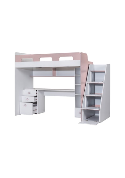 Ranza, Troya Ranza Masa Kitaplık - Antrasit 1 Adet Comfort Yatak Pembe- Beyaz 90 x 200 CM