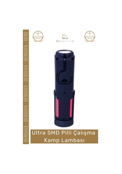 Deluxe Seri Beyaz Aydınlatma Kauçuk Mıknatıslı Ultra Smd Pilli Çalışma Kamp Lambası Çok Renkli