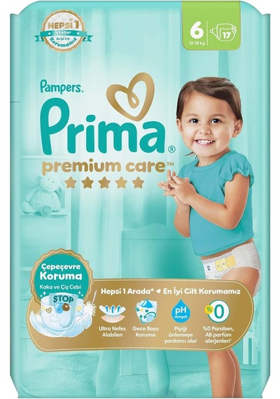 Bebek Bezi Premium Care 6 Numara 17 Adet Diğer