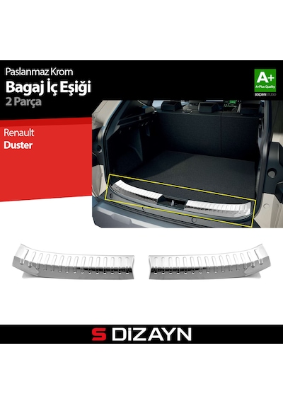 S-dizayn Renault Duster Krom Bagaj İç Eşiği 2 Prç. 2024 Üzeri A+ Kalite