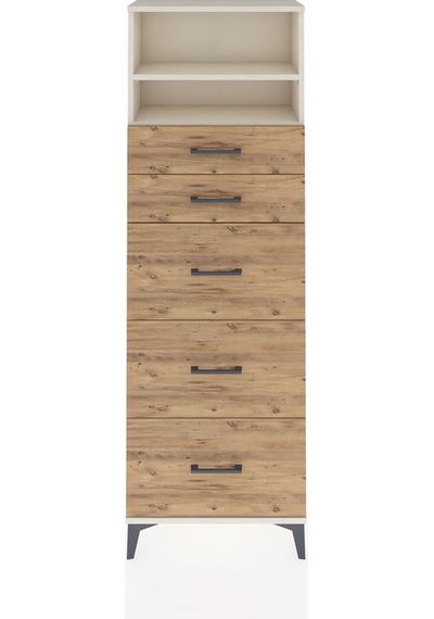Arges Dolap 2 Raflı 5 Çekmeceli 60x30x182 Aytaşı-çam Aytaşı
