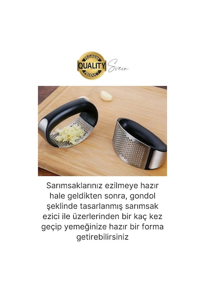 Premium Kolay Kullanımlı Yeni Nesil Sarımsak Rendesi Zencefil Öğütücü Ezici Paslanmaz Çelik Gondol Çok Renkli