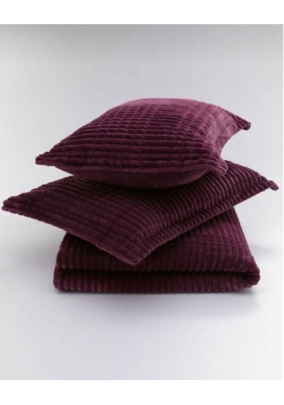 Merinos Modern Line 3 Parça Çift Kişilik Battaniye Seti Kutulu 220x240 Cherry Vişne