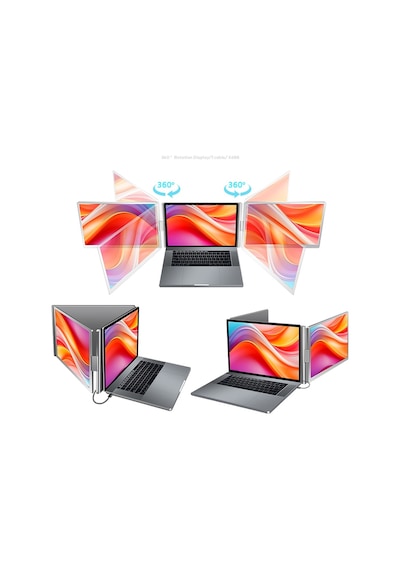 Ultrax 14" İkili Taşınabilir Monitör Çoklu Ekran 1200p Notebook Monitör