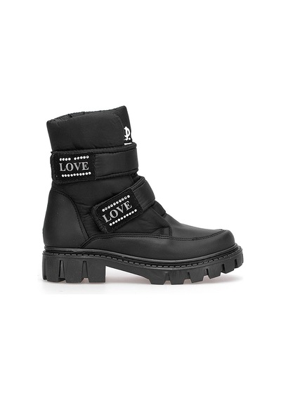 M.p 252-3561ft Filet Kız Çocuk Düz Bot Siyah Siyah