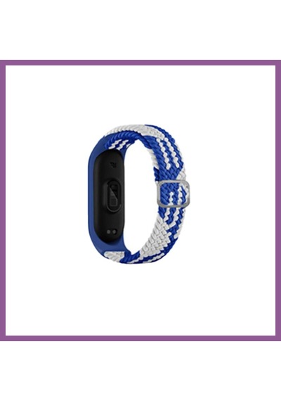 Bezos Mi Band 4 Uyumlu Star Kordon - Mavi-beyaz Rengaren