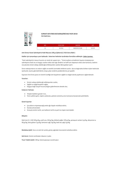 Anti Stress Malt Paste 100 Gr