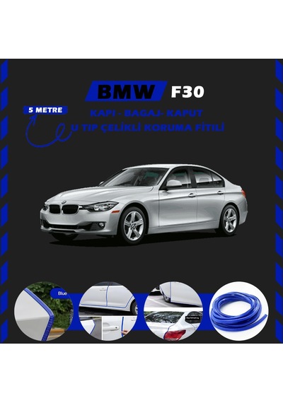 Bmw F30 Oto Araç Kapı Koruma Fitili 5metre Parlak Mavi Renk