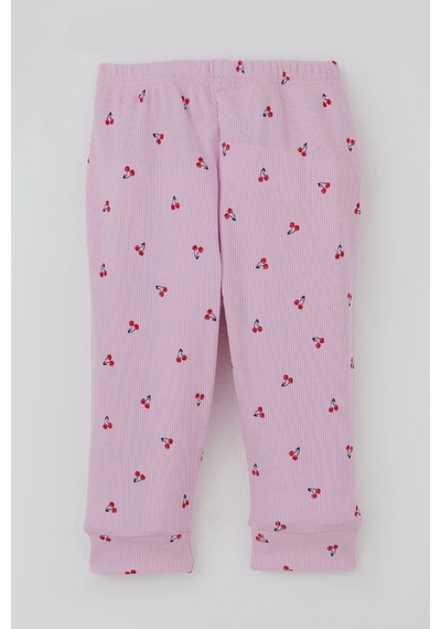 Breeze Kız Bebek Pijama Takımı Omuzdan Patlı Kiraz Desenli 4 Ay-1 Yaş, Pembe Pembe