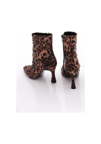Dgn 8794 Kadin Zimbali Topuklu Bot Leopar