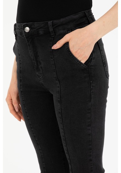 U.S. Polo Assn. Kadın Siyah Skinny Flare Cropped Fit Jean Pantolon 50282739-DN0027