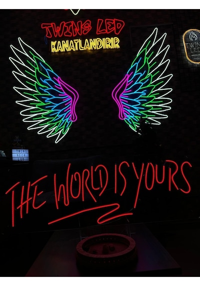 The World Is Yours Yazılı Neon Tabela Kırmızı