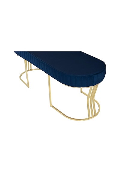Viego Gold Striped- Mavi Kapitoneli Chester Model Puf & Bench & Koltuk & Uzun Makyaj Puff & Yatak Ucu &önü