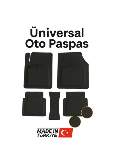 Universal Kesim 3d Havuzlu Oto Paspas Takımı 5 Parça Pu+pvc - Kokusuz Ve Yıkanabilir Siyah