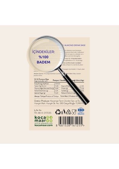 Kocamaar Badem İçeceği Konsantresi %100 Badem 240 G