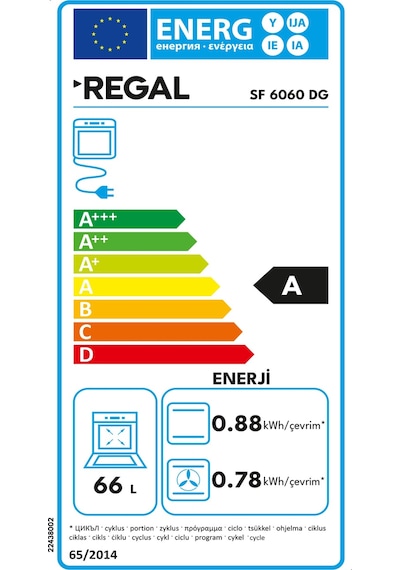 Regal SF 6060 DG 66 L 4 Gözü Gazlı Solo Fırın