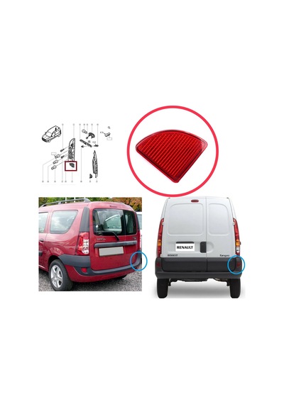 Arka Sağ Tampon Reflektörü Renault Kangoo 1 Logan 1 Mcv Van İçin